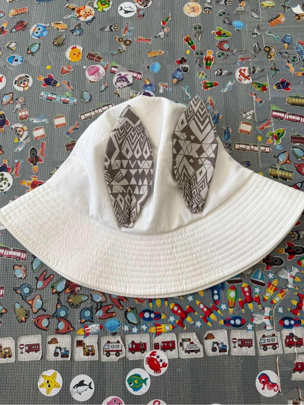 Elfinfolk toddler white Bucket Hat with ears